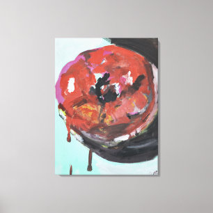 Glazed Strawberry Donut Abstract Canvas Print