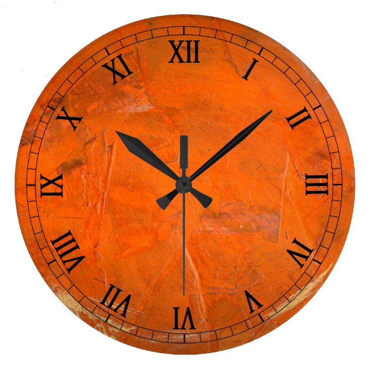 Glazed Terracotta Wallclock 2 Roman Numerals Zazzle
