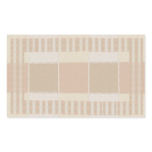 Glazed Tiles n Stripes  Silver Color Sheet Rectangular Sticker