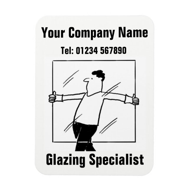 Glazier, Glass and Glazing Magnet (Vertical)