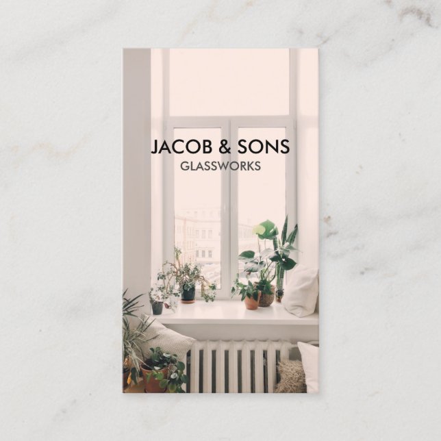 Glazier Glazing Glass Work Business Card (Front)