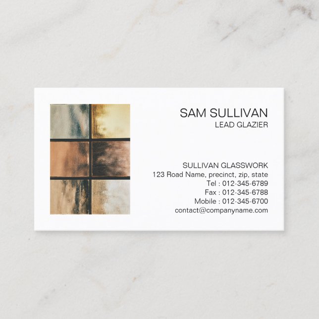Glazier Glazing Glass Work Business Card (Front)