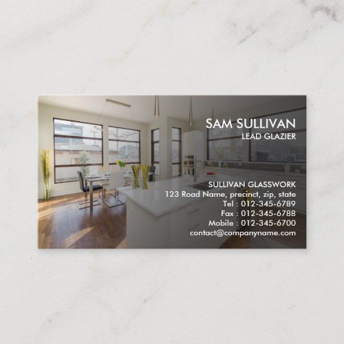 Glazier Glazing Glass Work Business Card