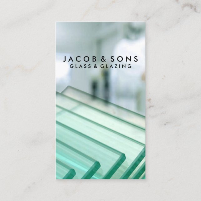 Glazier Glazing Glass Work Business Card (Front)