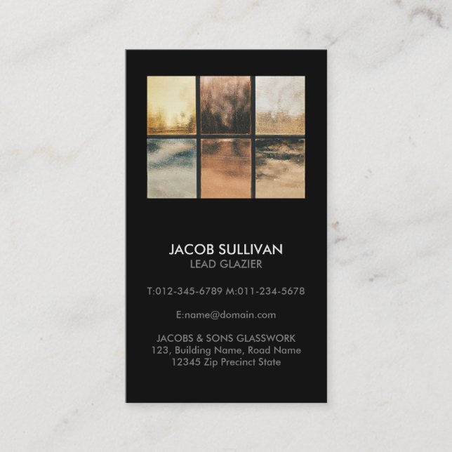 Glazier Glazing Glass Work Business Card (Front)