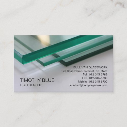 Glazier Glazing Glass Work Business Card