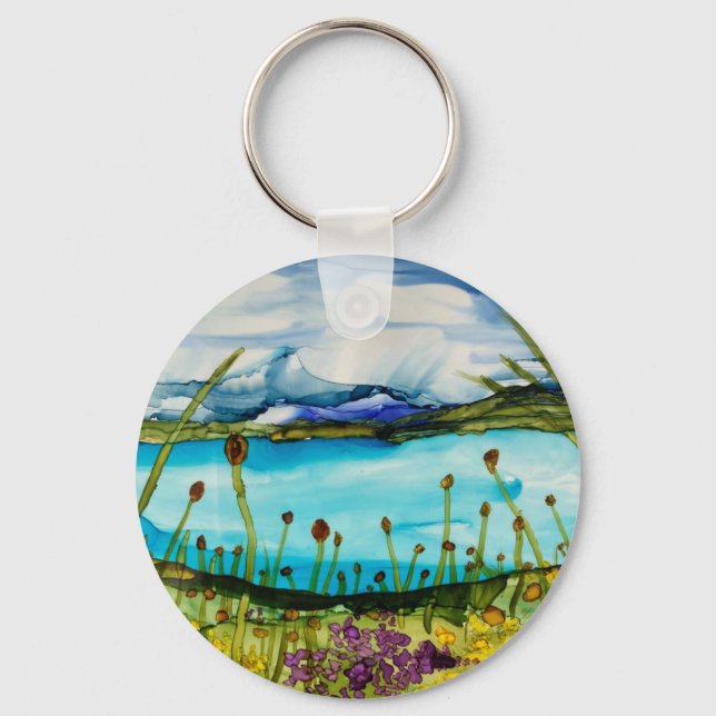 Glazier lake below the mountains   keychain (Front)