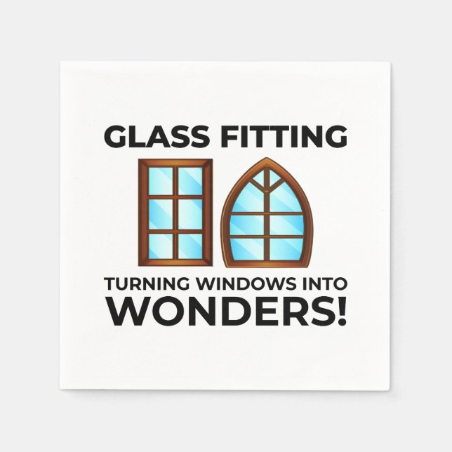 Glazier Window Glass Fitting Fitter Glasswork Napkins (Front)