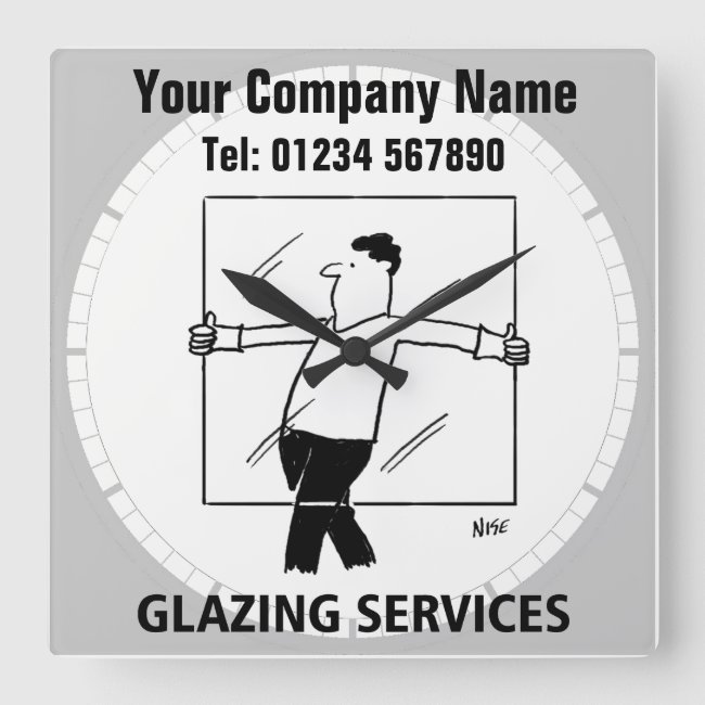 Glazing Services Cartoon Clock