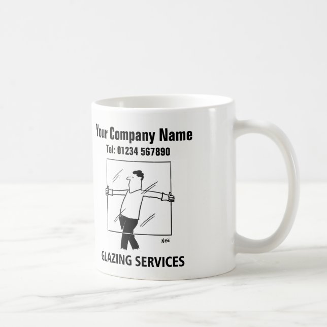 Glazing Services Glass Cutting Windows Cartoon Mug (Right)
