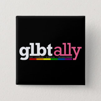 GLBT Ally Black Button