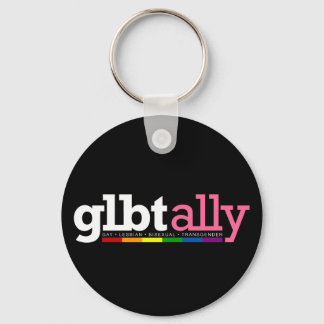 GLBT Ally Black Keychain