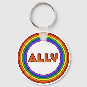 Glbt Ally Keychain (button Style) by OllysDoodads at Zazzle