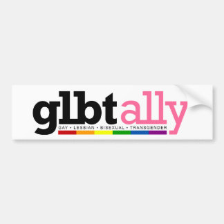GLBT Ally White Bumper Sticker