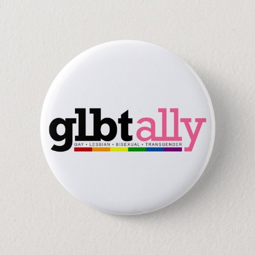 GLBT Ally White Button