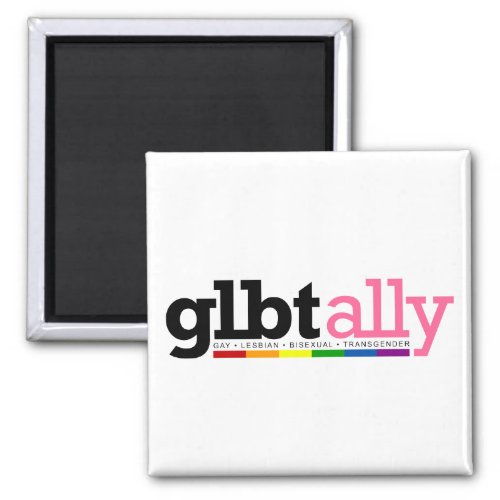 GLBT Ally White Magnet
