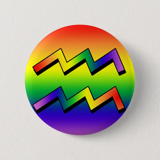 GLBT Aquarius w Pinback Button (Front)