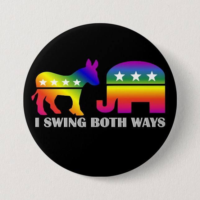 GLBT Democrat/Republican Swing Voter Button (Front)