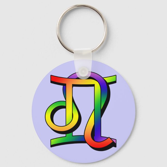 GLBT Gemini & Leo Keychain (Front)