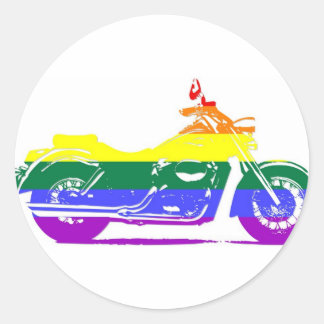 GLBT Motorcycle Pride Classic Round Sticker