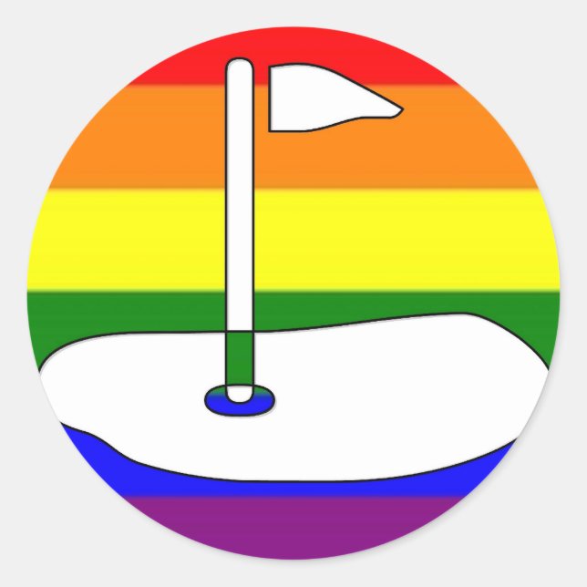 GLBT Pride Golfing Adventure Classic Round Sticker (Front)