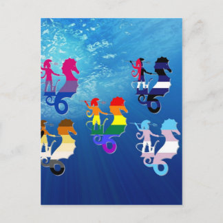 GLBT Pride School of Seahorses Postcard