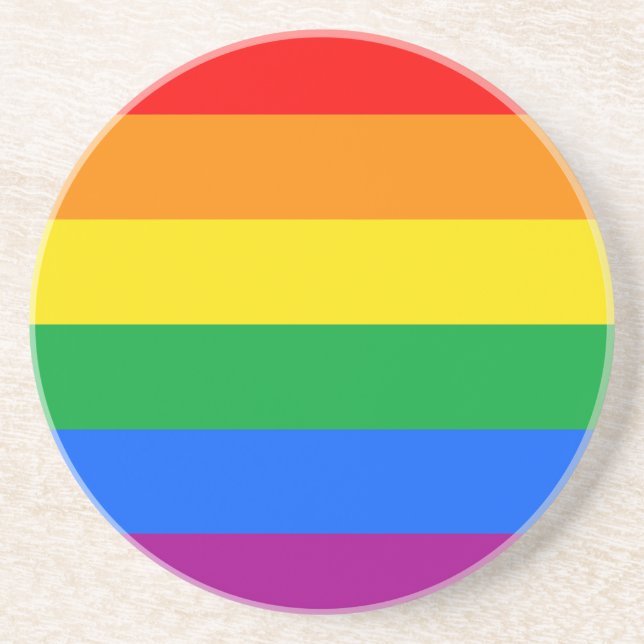 GLBT PRIDE STRIPES DESIGN DRINK COASTER (Front)