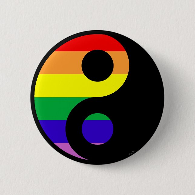 GLBT YinYang Pinback Button (Front)