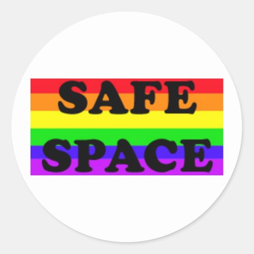 GLBTQA Safe Space Classic Round Sticker