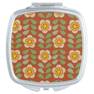 GLEAM GLADE - Floral Compact Mirror
