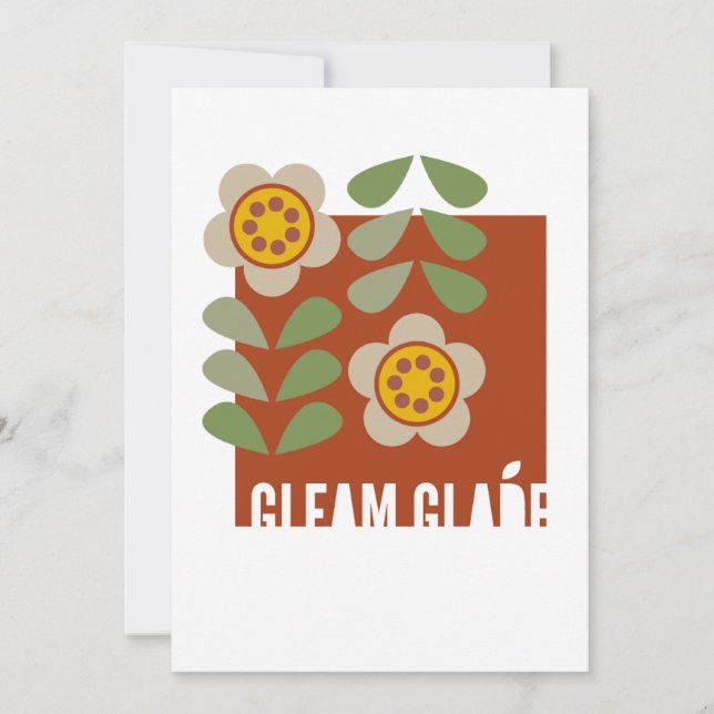 GLEAM GLADE - Modern Floral Invitation Card (Front)
