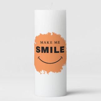 Gleam of Giggles: The Smile-Infused Candle" Pillar Candle