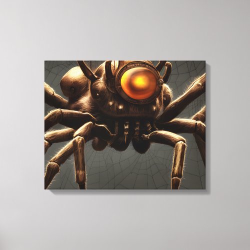 Gleaming Arachnid Menacing Evil Robotic Tarantula Canvas Print