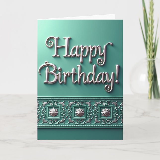 Gleaming Birthday Script Card (Front)