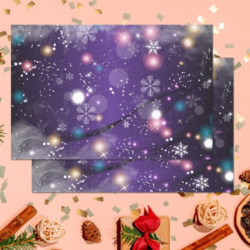Gleaming Dreamy Purple Christmas Winter Wonderland Tissue Paper