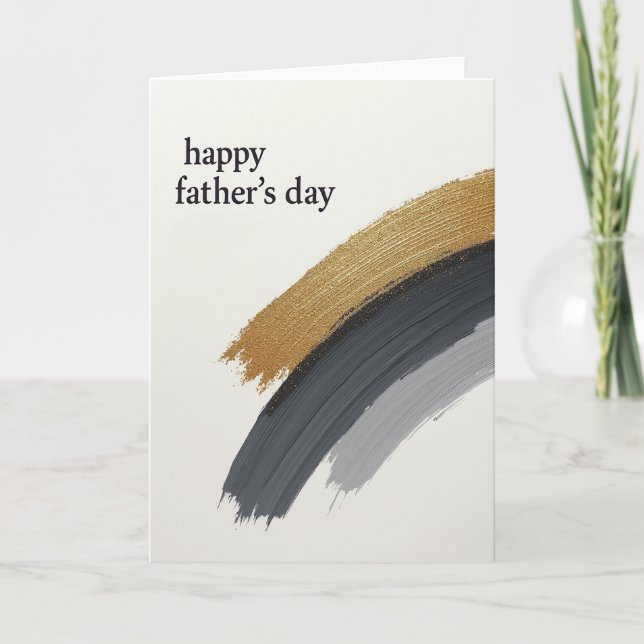 Gleaming Fathers Day Brushstrokes Card (Front)