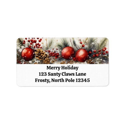 Gleaming Festive Garlands Return Address Labels