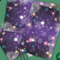 Winter Snowflakes Purple Pattern Wrapping Paper, Zazzle