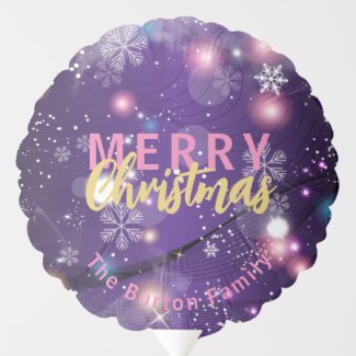 Gleaming Purple Winter Wonderland Merry Christmas