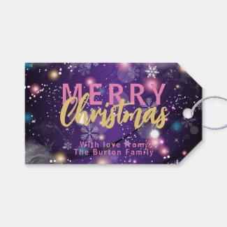 Gleaming Purple Winter Wonderland Merry Christmas