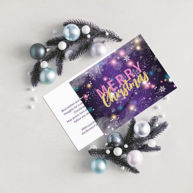 Gleaming Purple Winter Wonderland Merry Christmas Holiday Postcard (Creator Uploaded)