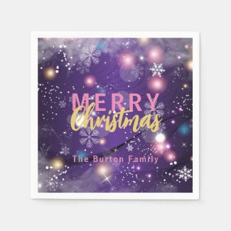 Gleaming Purple Winter Wonderland Merry Christmas