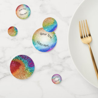 Gleaming Rainbow Glitter Swirl Confetti