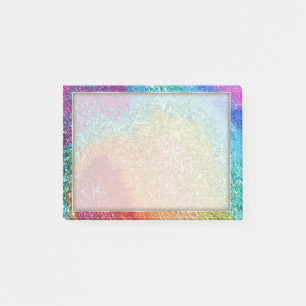 Gleaming Rainbow Glitter Swirl Post-it Notes