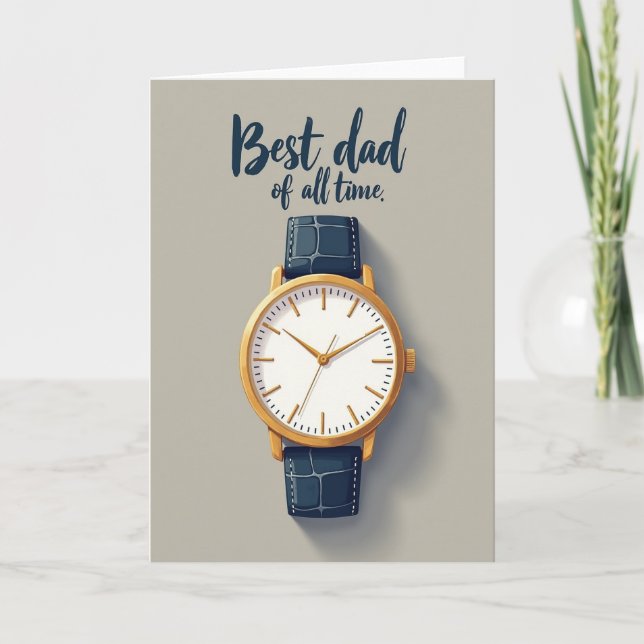 Gleaming Timepiece Fathers Day Card (Front)
