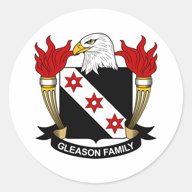 Gleason Family Crest Classic Round Sticker (Front)