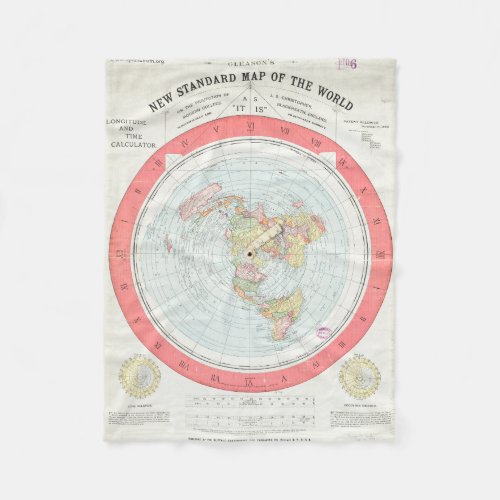 Gleasons NEW STANDARD MAP OF THE WORLD Blanket
