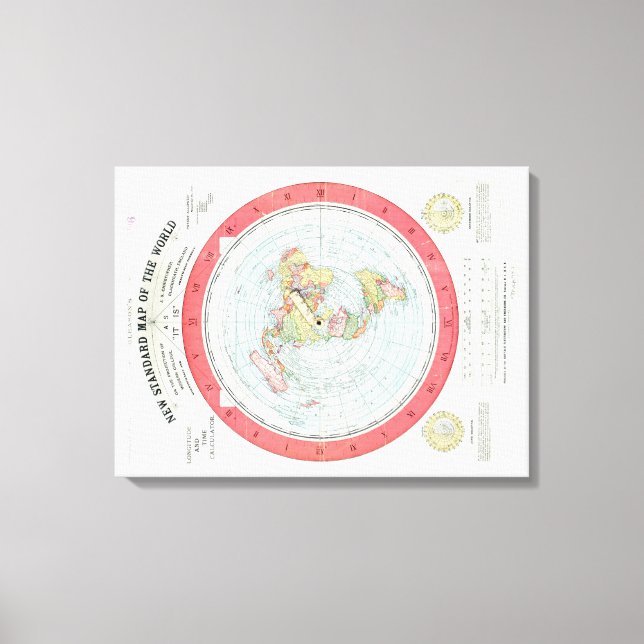 Gleason's NEW STANDARD MAP OF THE WORLD - Canvas Print (Front)