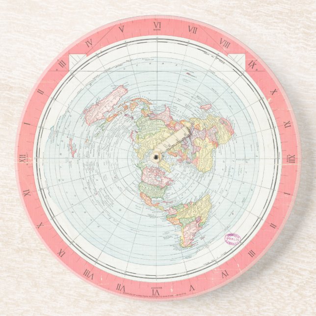 Gleason's "NEW STANDARD MAP OF THE WORLD" Coasters (Front)