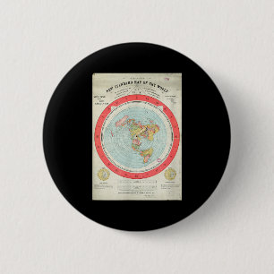 Gleason's New Standard Map Of The World - Flat Ear Button